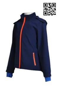 J591供應休閒兒童風褸外套  訂購反光風褸外套 螢光橙 肩帶 伸縮袖套設計  樂團風褸 製作大量風褸外套  風褸外套製衣廠